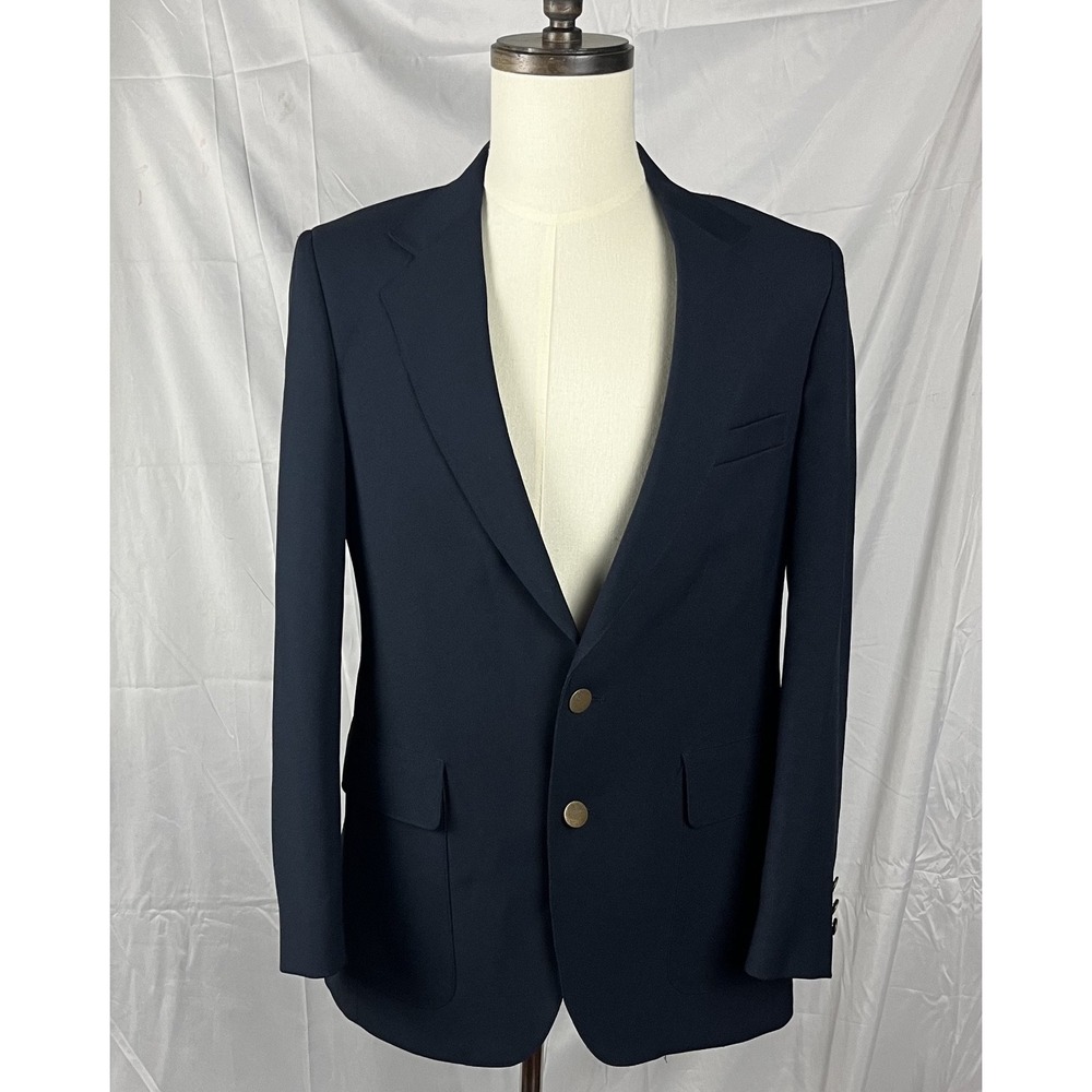 Levi's Action Suit Men 42R Blue Sta-Prest Blazer Sport Coat Vintage Two-Button